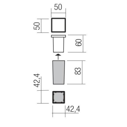 Redo 90040 - Κρεμαστό φως εξωτερικού χώρου LED INCAS LED/2,3W/230V IP65