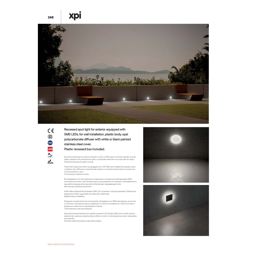 Redo 90042 - Κρεμαστό φως εξωτερικού χώρου LED INCAS LED/2,3W/230V IP65