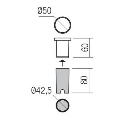 Redo 90042 - Κρεμαστό φως εξωτερικού χώρου LED INCAS LED/2,3W/230V IP65