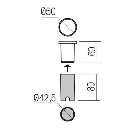 Redo 90044 - Κρεμαστό φως εξωτερικού χώρου LED INCAS LED/2,3W/230V IP65