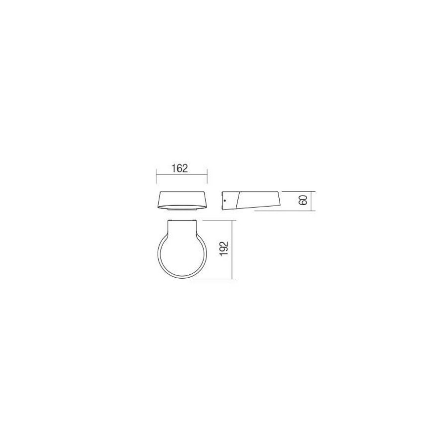 Redo 90046 - Φως τοίχου εξωτερικού χώρου LED PHASER LED/12W/230V IP54