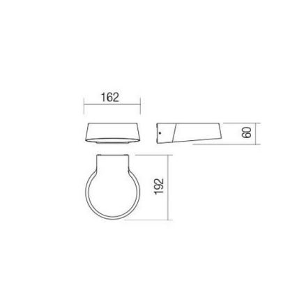 Redo 90046 - Φως τοίχου εξωτερικού χώρου LED PHASER LED/12W/230V IP54