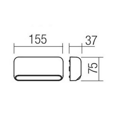 Redo 90070 - Φως τοίχου εξωτερικού χώρου LED SAPO 1xLED/3W/230V IP65