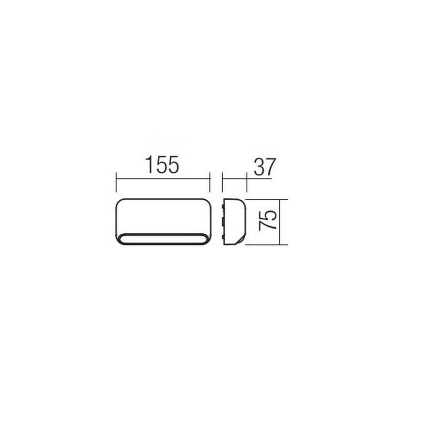 Redo 90070 - Φως τοίχου εξωτερικού χώρου LED SAPO 1xLED/3W/230V IP65
