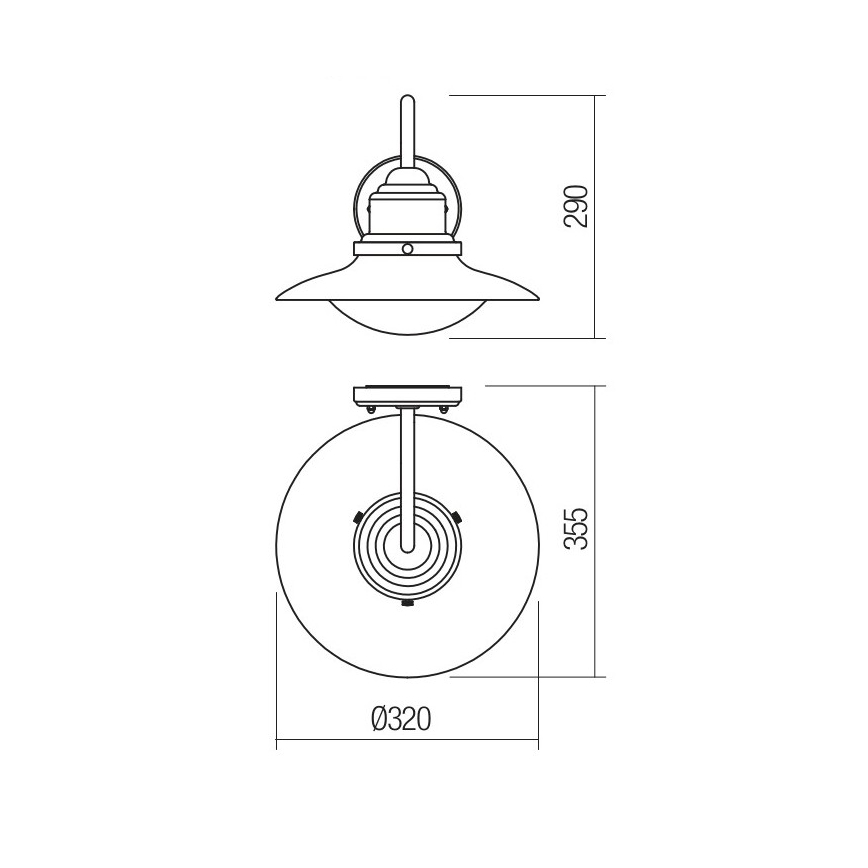 Redo 90093 - Εξωτερικό επιτοίχιο φωτιστικό ELIO 1xE27/42W/230V IP44