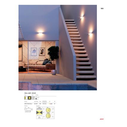 Redo 90095 - Επιτοίχιο φωτιστικό εξωτερικού χώρου PLANIT LED/10W/230V 3000K IP54 λευκό