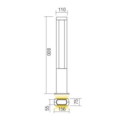 Redo 90125 - Εξωτερικό φωτιστικό LED DOLMEN LED/12,44W/230V IP54 ανθρακί