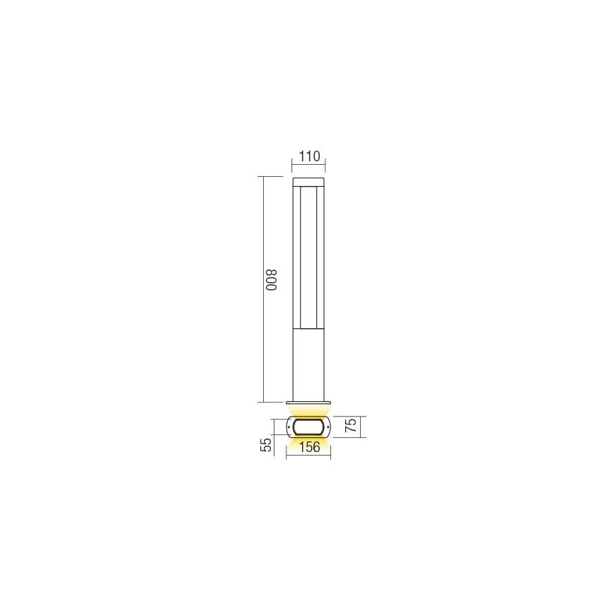 Redo 90125 - Εξωτερικό φωτιστικό LED DOLMEN LED/12,44W/230V IP54 ανθρακί