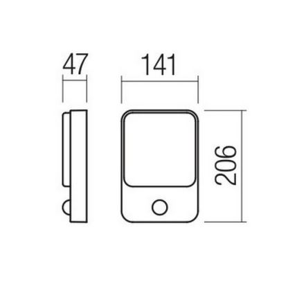Redo 90131 - LED εξωτερικό επιτοίχιο φωτιστικό με αισθητήρα κίνησης και σούρουπου COLIN LED/9W/230V 3000K IP54 λευκό
