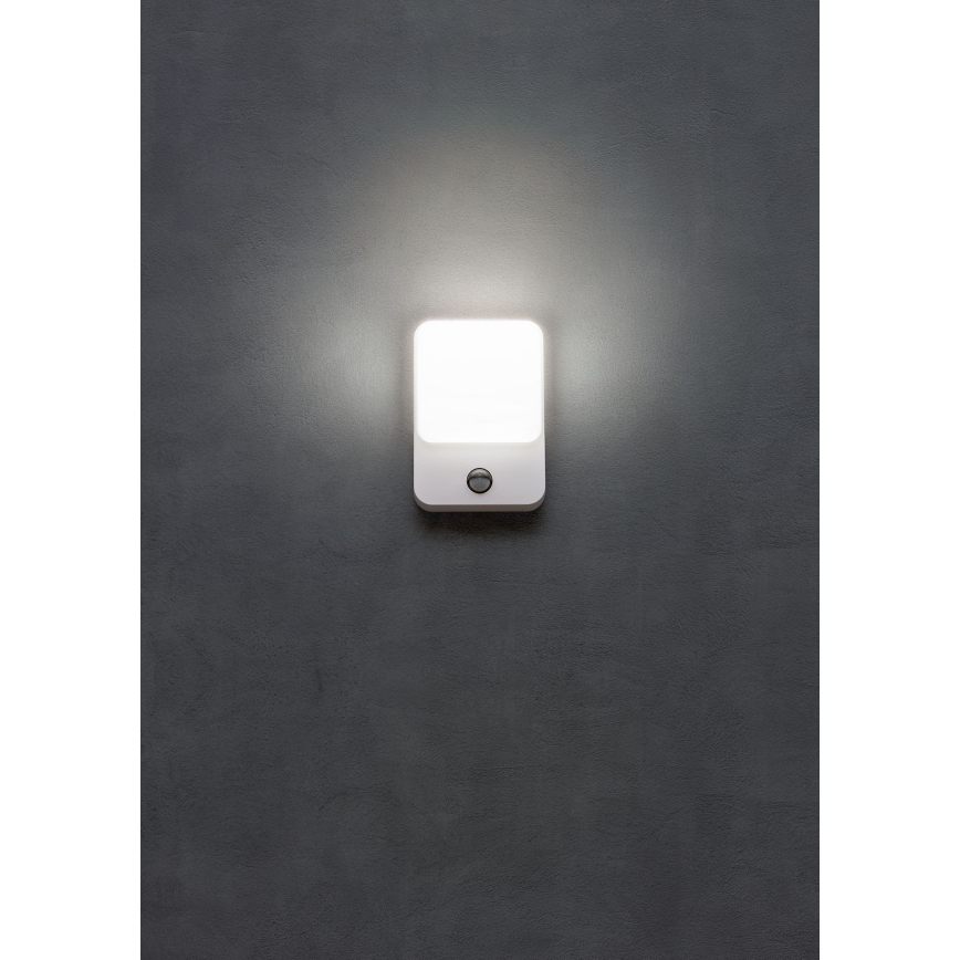 Redo 90132 - Επιτοίχιο εξωτερικό φωτιστικό LED COLIN με αισθητήρα κίνησης και σούρουπου LED/9W/230V 4000K IP54 λευκό