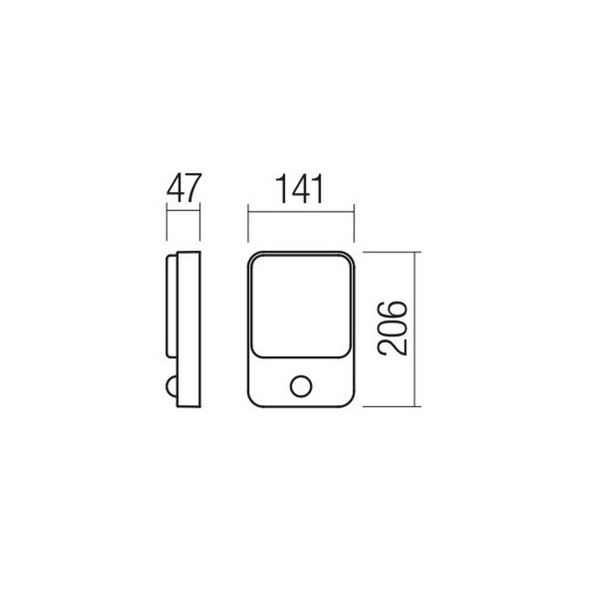 Redo 90133 - Εξωτερικό επιτοίχιο φωτιστικό LED με αισθητήρα κίνησης και αισθητήρα λυκόφωτος COLIN LED/9W/230V 3000K IP54 ανθρακί