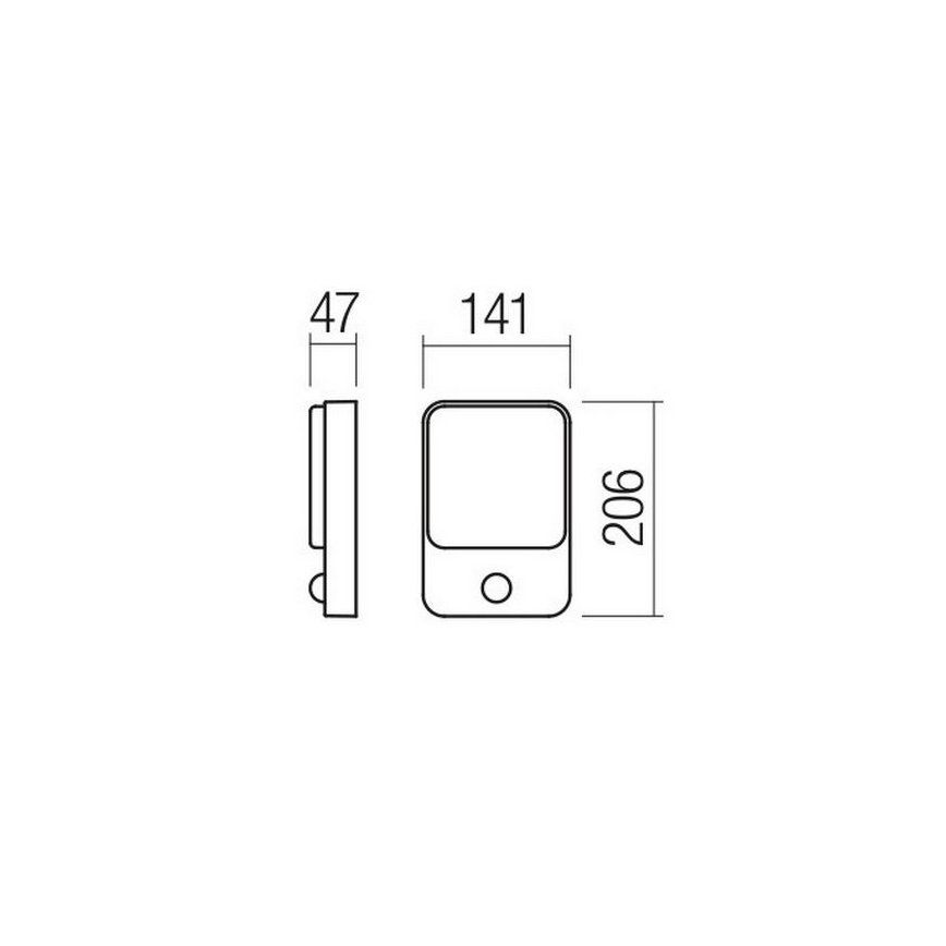 Redo 90134 - Επιτοίχιο φωτιστικό εξωτερικού χώρου COLIN LED/9W/230V 4000K IP54 με αισθητήρα κίνησης και φωτοκύτταρο, ανθρακί