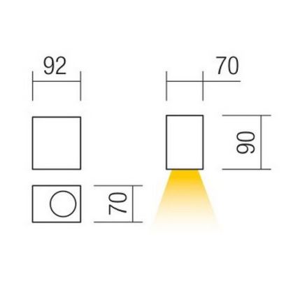 Redo 90151 - Φως τοίχου εξωτερικού χώρου PUNTA 1xGU10/7W/230V IP44