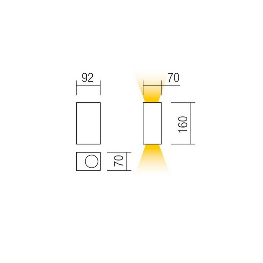Redo 90152 - Φως τοίχου εξωτερικού χώρου PUNTA 2xGU10/7W/230V IP44
