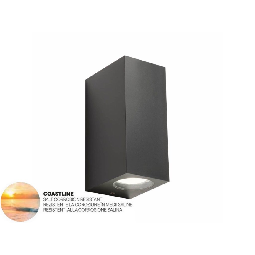 Redo 90152 - Φως τοίχου εξωτερικού χώρου PUNTA 2xGU10/7W/230V IP44