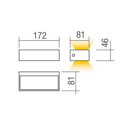 Redo 90153 - Φως τοίχου εξωτερικού χώρου LED LAMPRIS 1xLED/9W/230V IP65