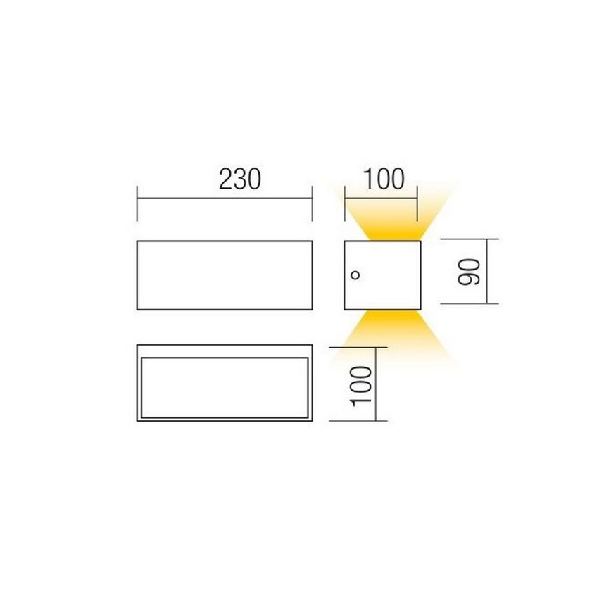 Redo 90154 - LED επιτοίχιο φωτιστικό εξωτερικού χώρου LAMPRIS LED/12W/230V IP65