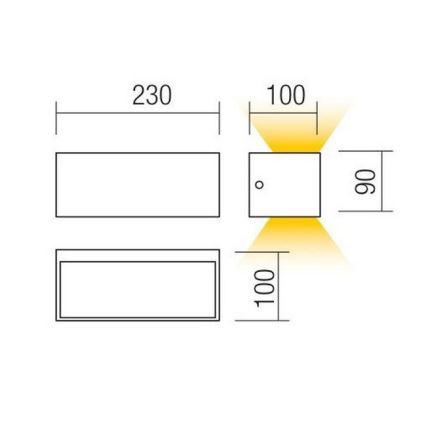 Redo 90154 - Φως τοίχου εξωτερικού χώρου LED LAMPRIS 1xLED/12W/230V IP65