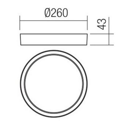 Redo 90155 - Φωτιστικό οροφής εξωτερικού χώρου LED PONZA LED/16W/230V διάμετρος 26 cm IP65