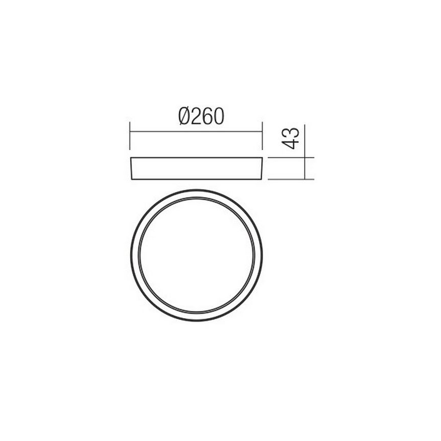 Redo 90155 - Φωτιστικό οροφής εξωτερικού χώρου LED PONZA LED/16W/230V διάμετρος 26 cm IP65