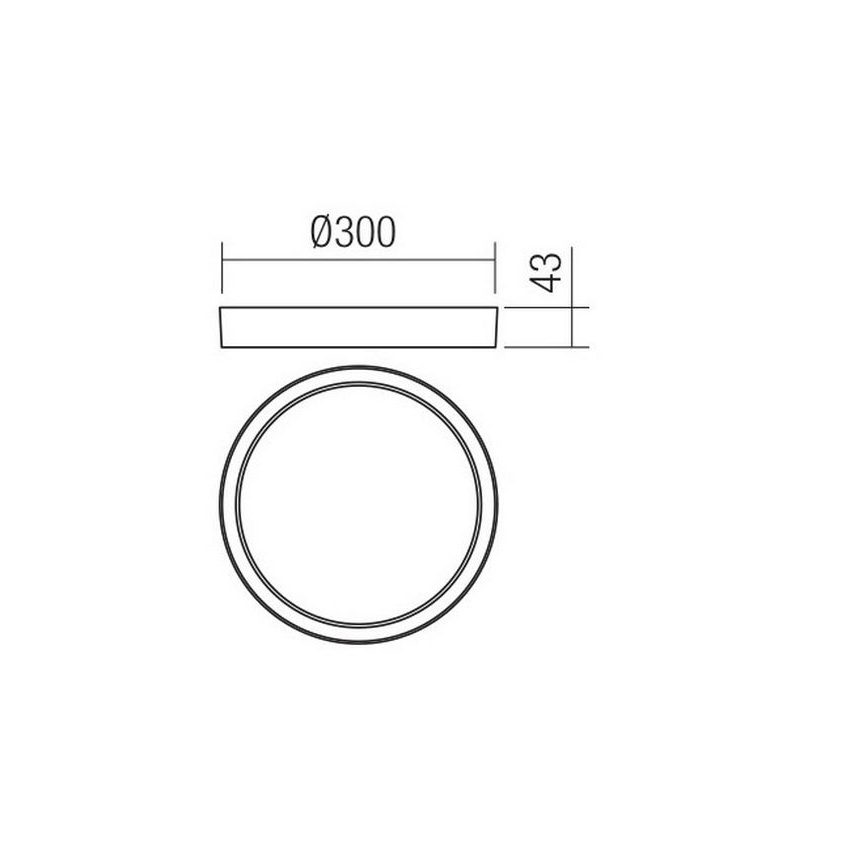 Redo 90156 - Φωτιστικό οροφής εξωτερικού χώρου LED PONZA LED/18W/230V διάμετρος 30 cm IP65