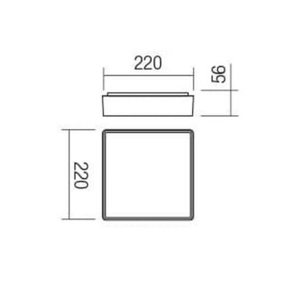 Redo 90157 - Φωτιστικό οροφής εξωτερικού χώρου LED MARINA LED/12W/230V 22x22 cm IP65 ανθρακί