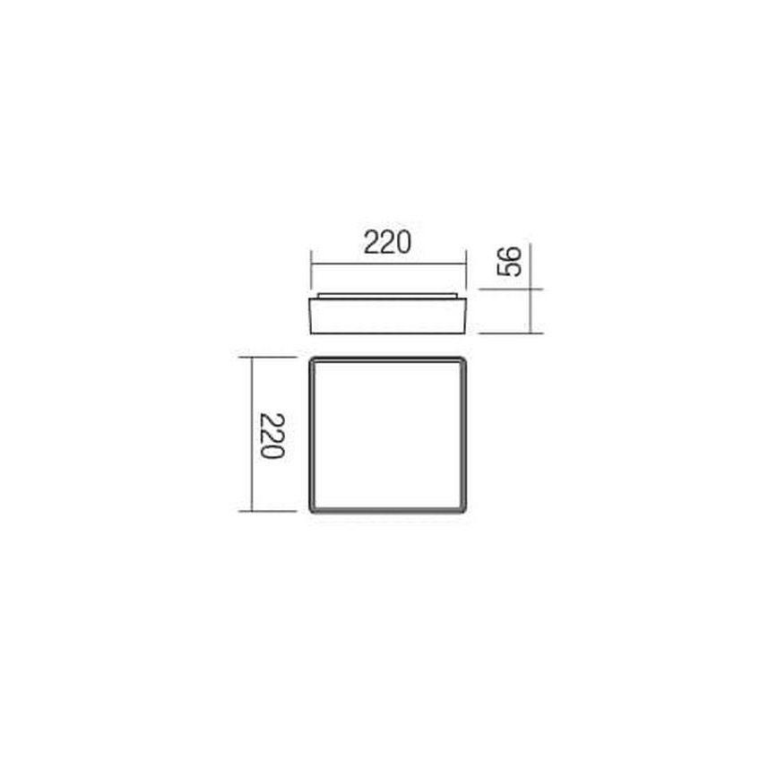 Redo 90157 - Φωτιστικό οροφής εξωτερικού χώρου LED MARINA LED/12W/230V 22x22 cm IP65 ανθρακί