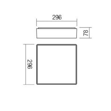 Redo 90158 - Φωτιστικό οροφής εξωτερικού χώρου LED MARINA LED/16W/230V 29,6x29,6 cm IP65 ανθρακί