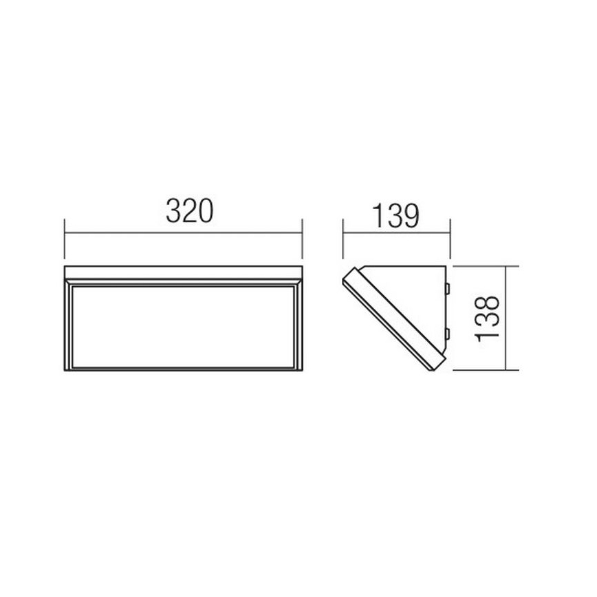 Redo 90160 - Φως τοίχου εξωτερικού χώρου LED MAKO 1xLED/21W/230V IP65