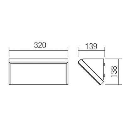 Redo 90160 - Φως τοίχου εξωτερικού χώρου LED MAKO 1xLED/21W/230V IP65