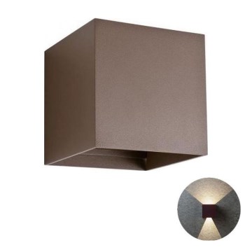 Redo 90174 - Επιτοίχιο φωτιστικό εξωτερικού χώρου LED VARY 2xLED/6W/230V 3000K IP54 καφέ