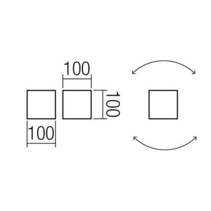 Redo 90174 - Επιτοίχιο φωτιστικό εξωτερικού χώρου LED VARY 2xLED/6W/230V 3000K IP54 καφέ
