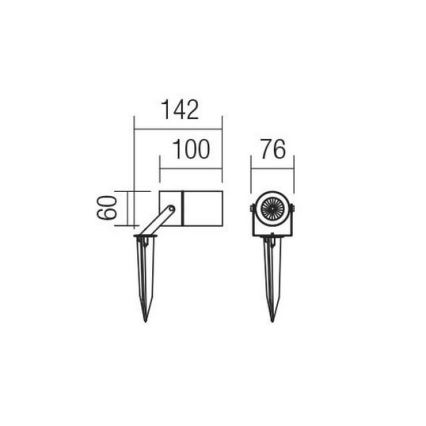 Redo 90183 - Φωτιστικό εξωτερικού χώρου PIT 1xGU10/35W/230V IP65