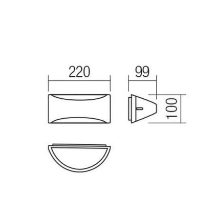 Redo 90191 - Επιτοίχιο φωτιστικό εξωτερικού χώρου LED SCUDO LED/10W/230V 3000K IP54 ανθρακί