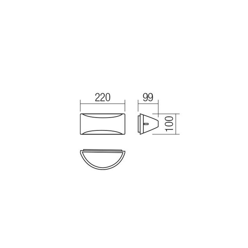 Redo 90191 - Επιτοίχιο φωτιστικό εξωτερικού χώρου LED SCUDO LED/10W/230V 3000K IP54 ανθρακί