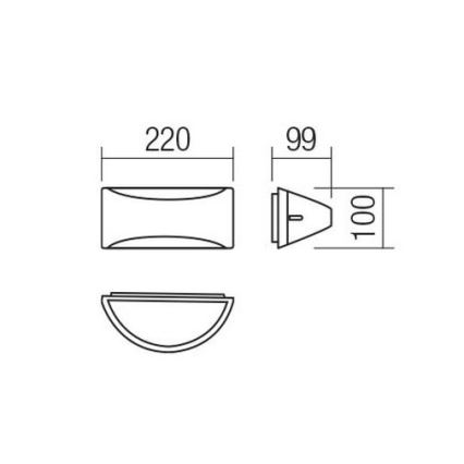 Redo 90192 - Επιτοίχιο φωτιστικό εξωτερικού χώρου LED SCUDO LED/10W/230V 3000K IP54 καφέ
