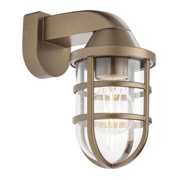 Redo 90205 - Εξωτερικό επιτοίχιο φωτιστικό CAGE 1xE27/28W/230V IP44 ορείχαλκος