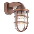 Redo 90206 - Εξωτερικό επιτοίχιο φωτιστικό CAGE 1xE27/28W/230V IP44 χαλκός