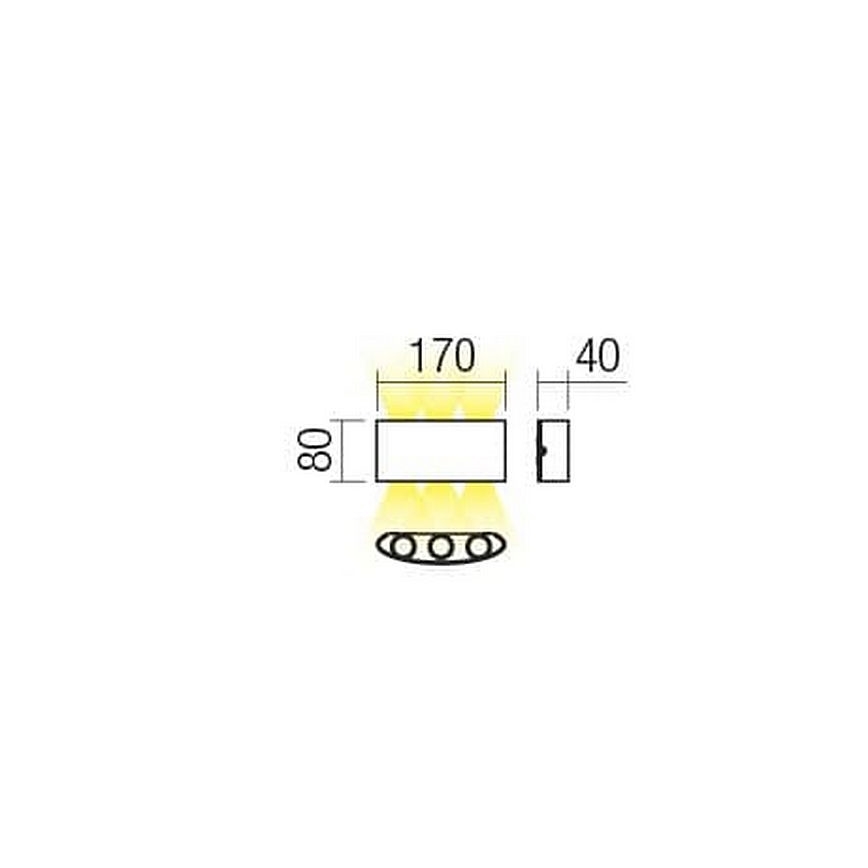 Redo 90226 - LED Επιτοίχιο φωτιστικό εξωτερικού χώρου FABO LED/6W/230V 3000K IP54 γκρι