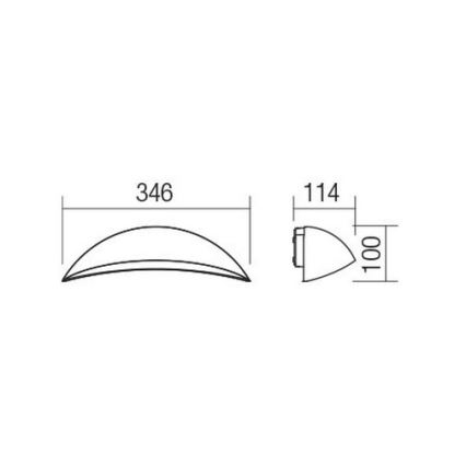 Redo 90235 - LED εξωτερικό φωτιστικό τοίχου PALMA LED/18W/230V 3000K IP54 ανθρακί