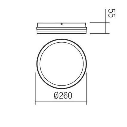 Redo 90290 - Εξωτερικό οροφής φωτιστικό LED με αισθητήρα ISOLA LED/24W/230V διάμ. 26 εκ. 3000/4000/6500K IP54 ανθρακί