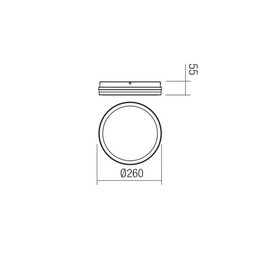 Redo 90290 - Φωτιστικό οροφής εξωτερικού χώρου LED με αισθητήρα ISOLA LED/24W/230V διάμετρος 26 cm 3000/4000/6500K IP54 ανθρακί