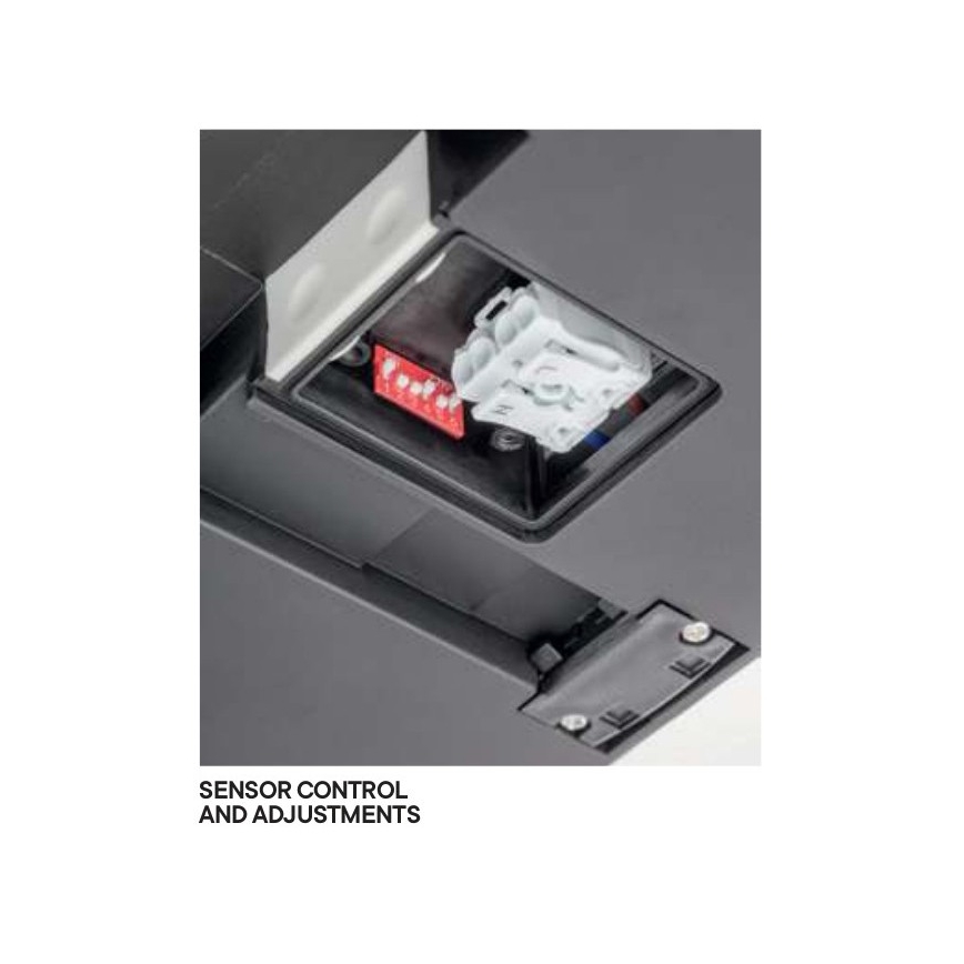 Redo 90292 - Εξωτερικό οροφής φωτιστικό LED με αισθητήρα ISOLA LED/24W/230V 26x26 εκ. 3000/4000/6500K IP54 ανθρακί