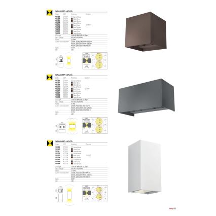 Redo 90296 - Εξωτερικό επιτοίχιο φωτιστικό LED VARY 2xLED/10W/230V 3000K IP54 ανθρακί