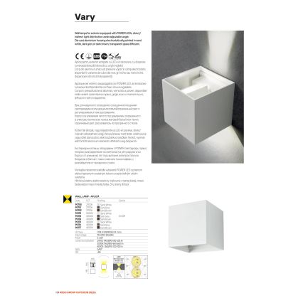 Redo 90300 - Εξωτερικό επιτοίχιο φωτιστικό LED VARY 4xLED/5W/230V 3000K IP54 λευκό