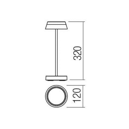 Redo 90306 - Επιτραπέζια λάμπα αφής dimming LED ILUNA LED/2,5W/5V 2700-3000K 3000 mAh IP65 λευκό