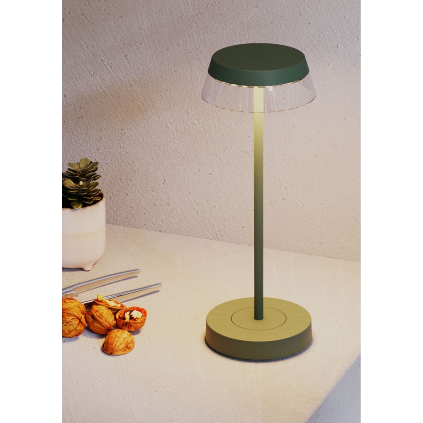 Redo 90309 - Επιτραπέζια λάμπα αφής dimming LED ILUNA LED/2,5W/5V 2700-3000K 3000 mAh IP65 πράσινο