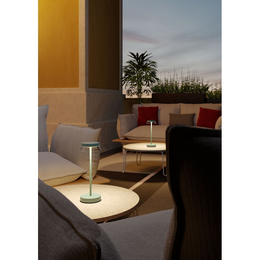 Redo 90309 - Επιτραπέζια λάμπα αφής dimming LED ILUNA LED/2,5W/5V 2700-3000K 3000 mAh IP65 πράσινο