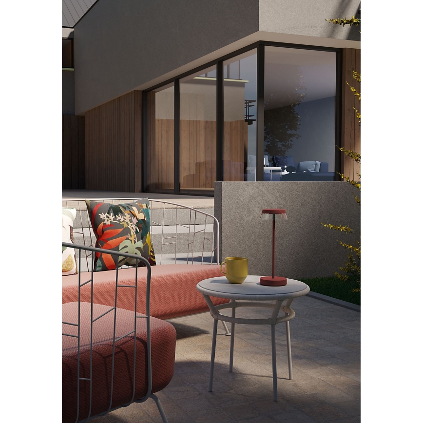 Redo 90311- LED Επιτραπέζιο Φωτιστικό Αφής με Ρύθμιση Φωτεινότητας ILUNA LED/2,5W/5V 2700-3000K 3000 mAh IP65 κόκκινο