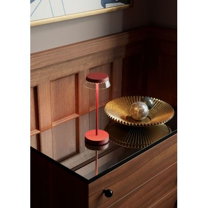 Redo 90311- Επιτραπέζια λάμπα αφής dimming LED ILUNA LED/2,5W/5V 2700-3000K 3000 mAh IP65 κόκκινο